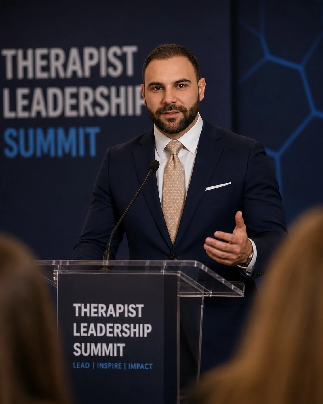 Michael Marcus presenting at a therapist leadership summit